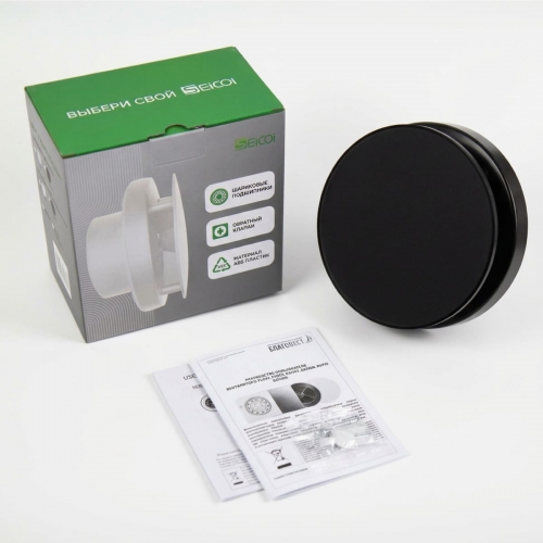 Накладной вентилятор Seicoi Ratio Design 100 Matt black glass